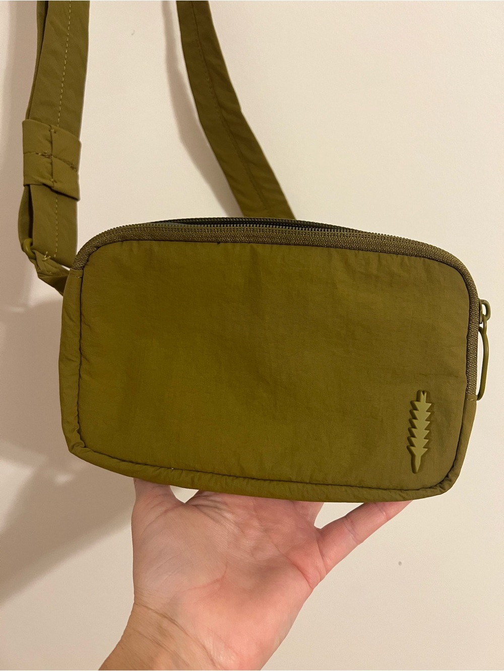 Olive Green Thacker New York Women's Crossbody Bag with Adjustable Strap